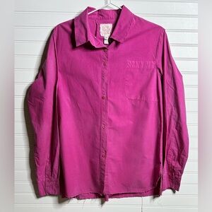 H+ Hannoh Wessel Pink Long Sleeved Tunic Raw Hem Side Slits Size 40 EUC RARE!